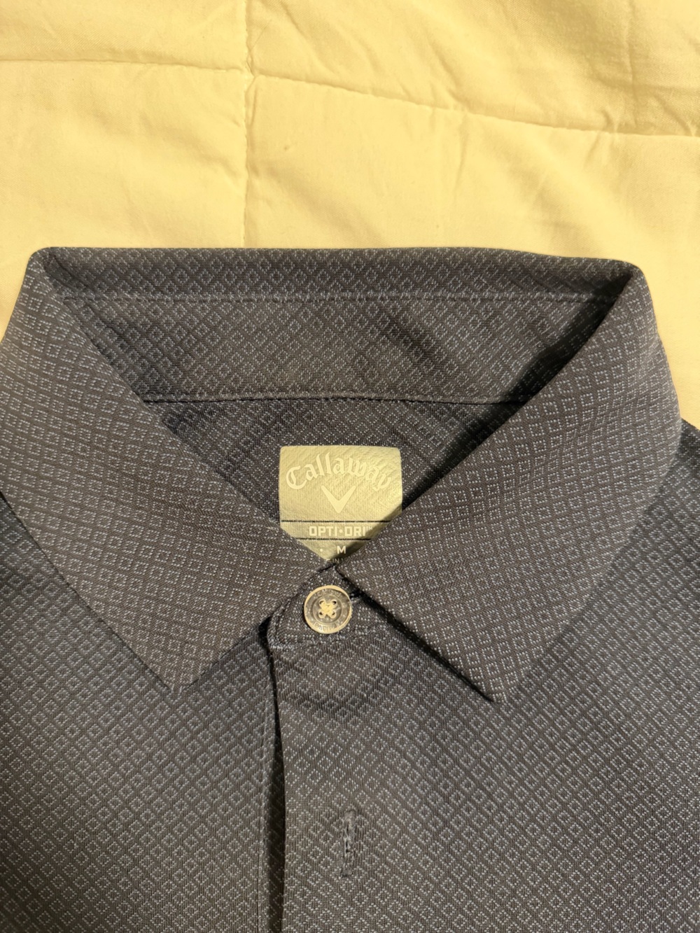 Callaway Grey Diamond-Pattern Golf Polo